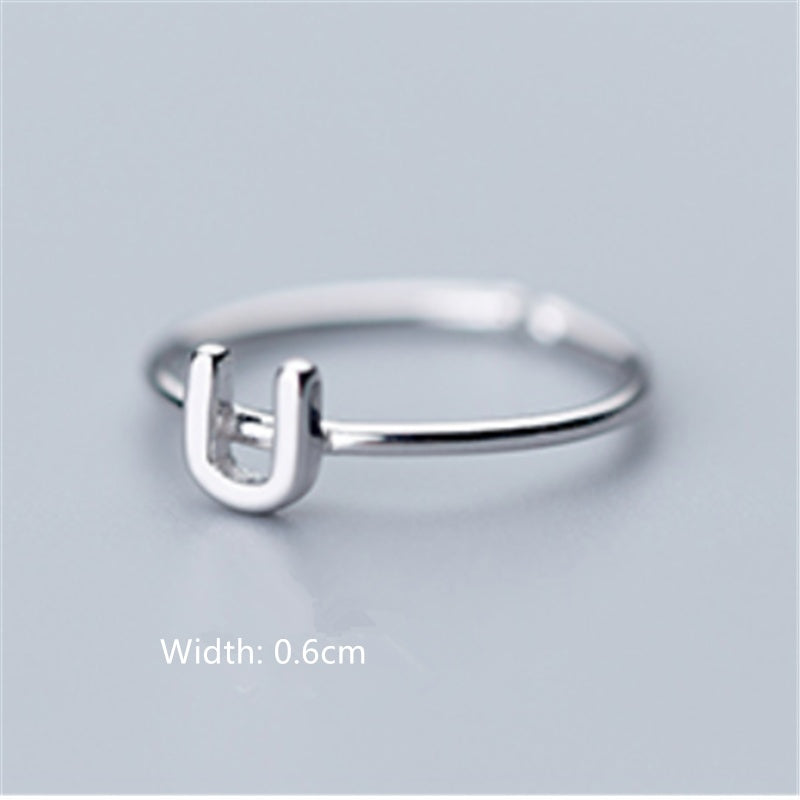 Women's Korean Style Literary Letter Ring