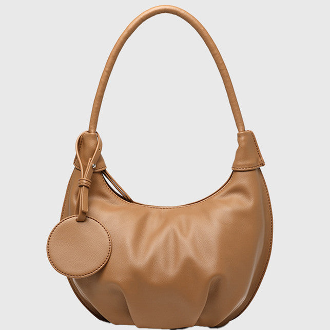 Portable Underarm Bag Leisure Soft Leather Versatile Shoulder Dumpling Bag