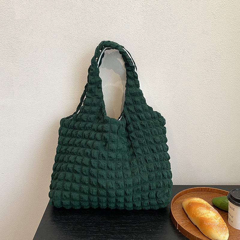Pleated Bubble Bag Girl One-shoulder Hand Carrying