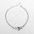Women's Hollow Heart Projection Sterling Silver Bracelet
