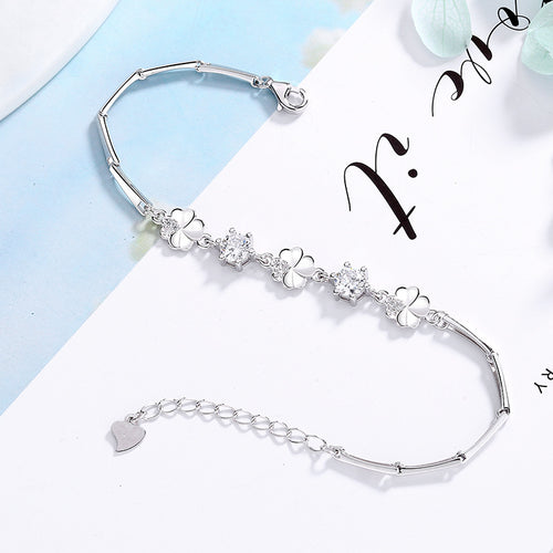 Armband i sterlingsilver med klöver