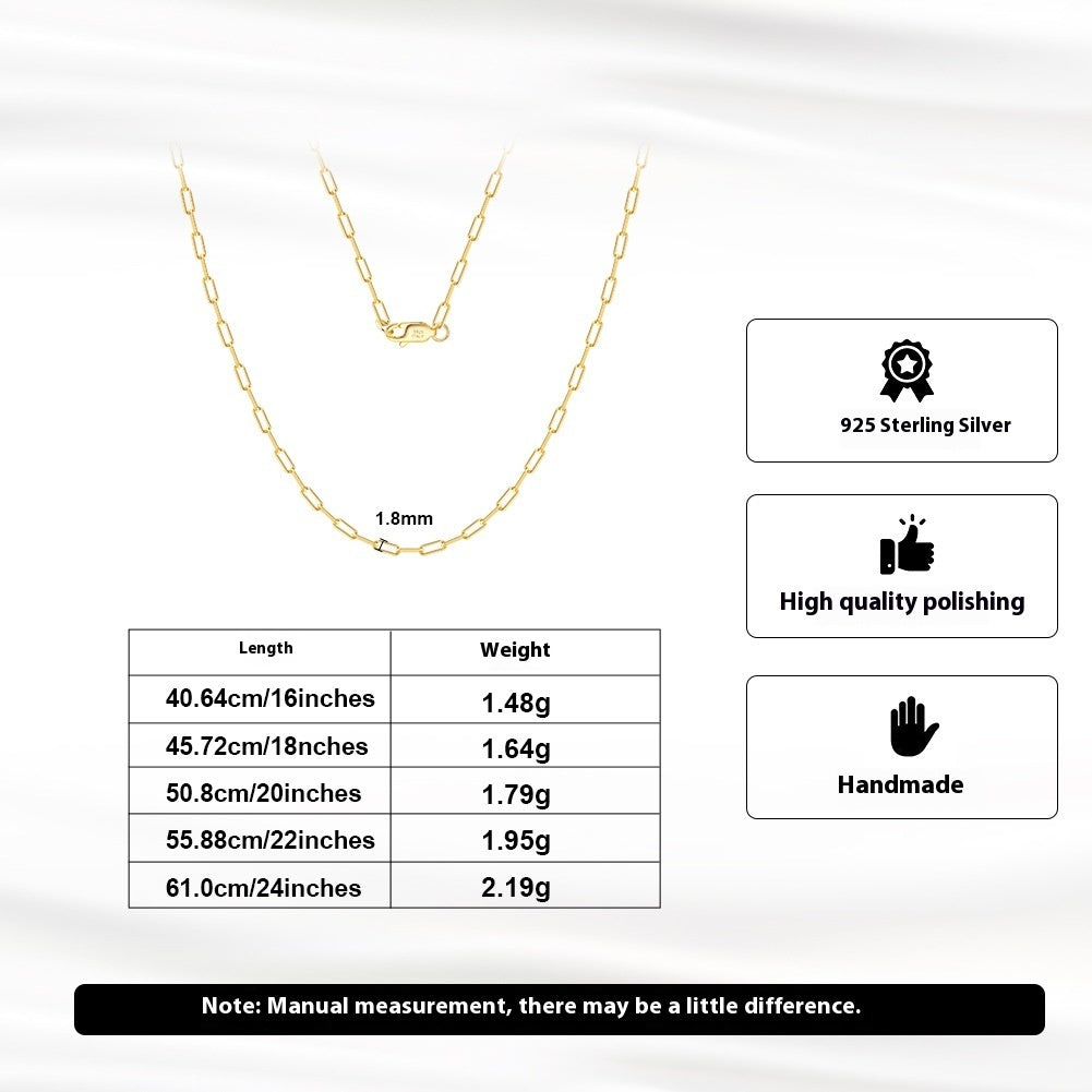 Creative Personality Sterling Silver Clip Clavicle Chain