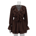 Elegant Short Dress With Ruffled Hem For Women