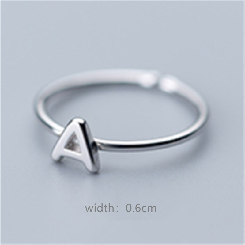 Women's Korean Style Literary Letter Ring