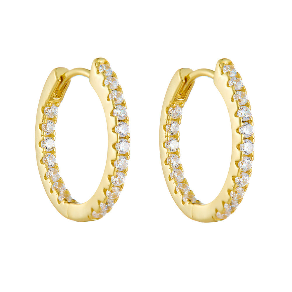Women's 925 Sterling Silver Vintage High-End Diamond Encrusted Earrings