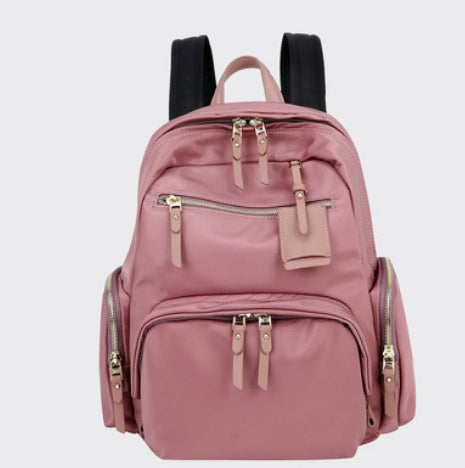 Nylon cloth with cowhide backpack