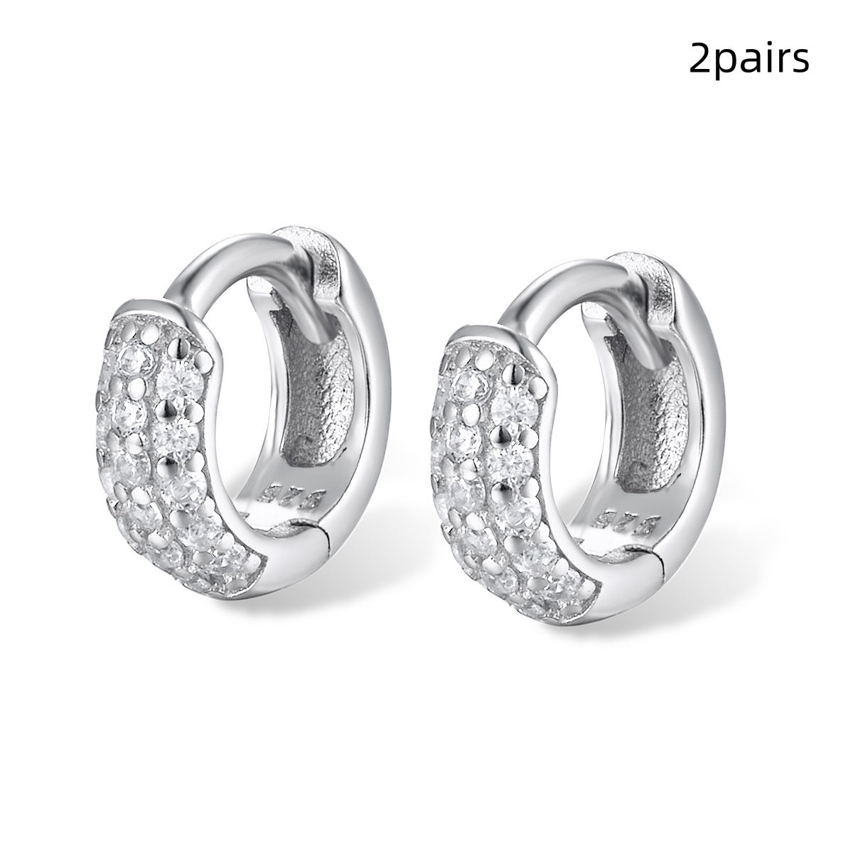 Amy Chunky Paved Hoops Earrings