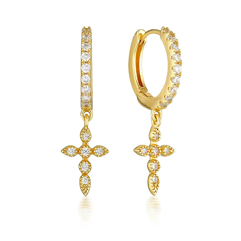Geometric cross earrings