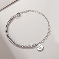 Round Couple Bracelet Female Sterling Silver Hip-hop Style Bracelet Japan And South Korea Wild Personality Jewelry Tanabata Gift