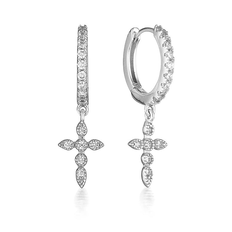 Geometric cross earrings