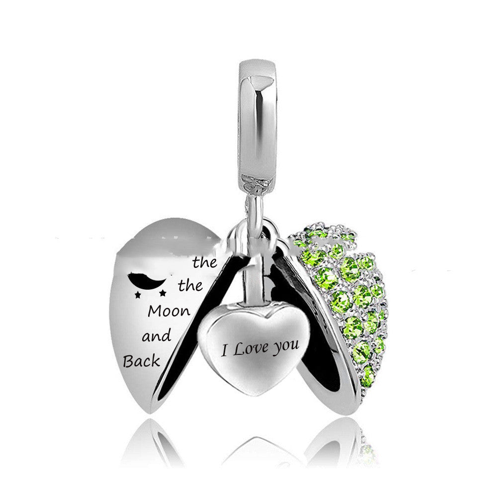 Wing Heart Pendant Stainless Steel Perfume Pendant