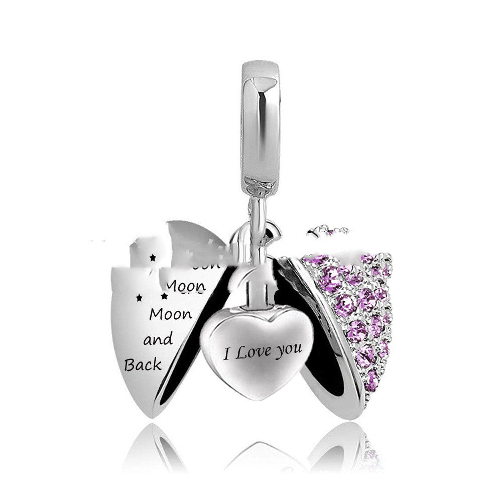 Wing Heart Pendant Stainless Steel Perfume Pendant