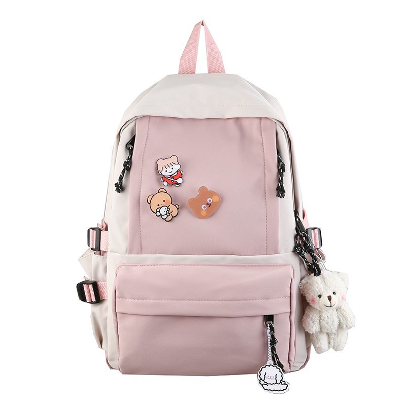 Waterproof Campus Small Fresh Twill Canvas School Bag Junior And High School Students
