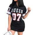 T Shirt Dress Women Short Dress Hip Hop Queen