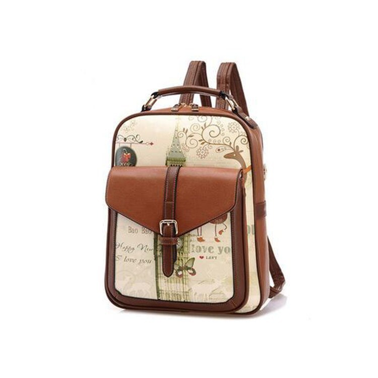 Retro Shoulders Trend Fashion Lady Student Graffiti Shoulder Bag