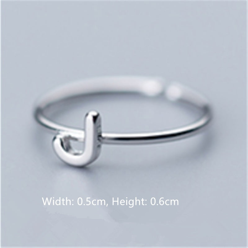 Women's Korean Style Literary Letter Ring