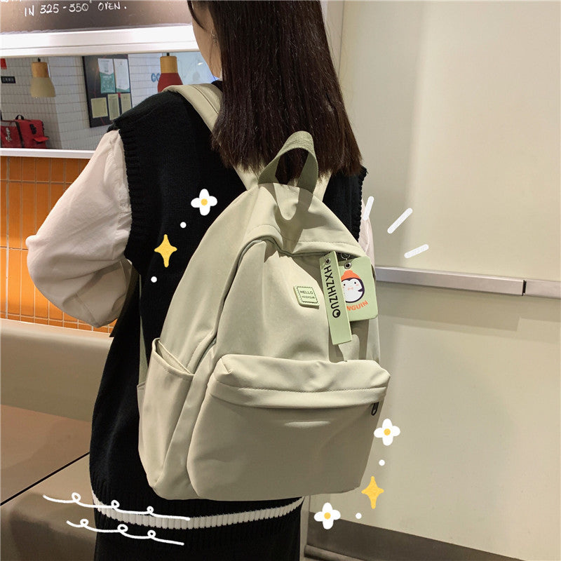 Student Campus Minimalist Nylon Backpack