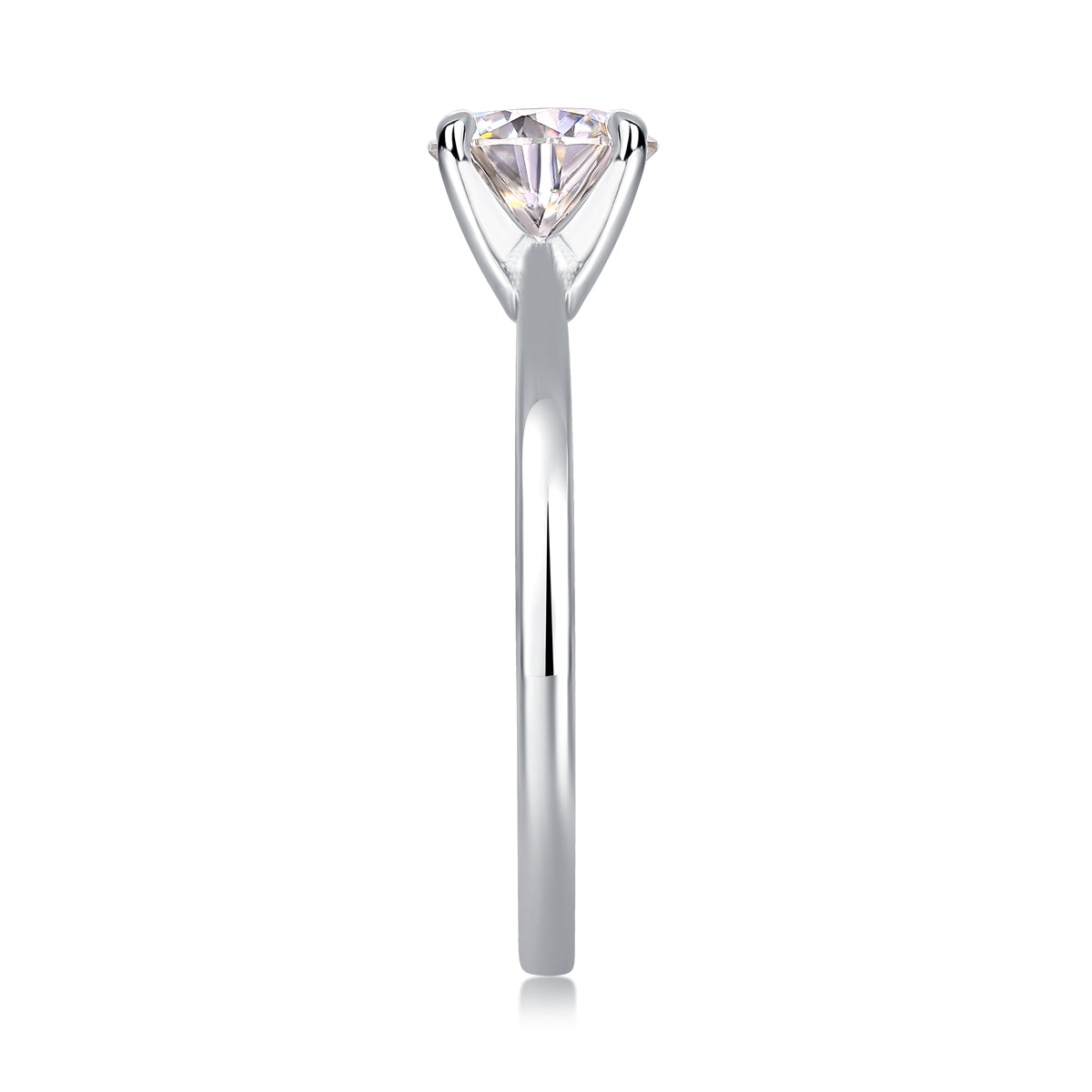 Oath - Set With 1-2 Carat Top-quality Moissanite S925 Silver And Platinum-plated Diamond Wedding Ring. The Ring Can Be Tested With A Diamond Pen. Gold Rose Gold