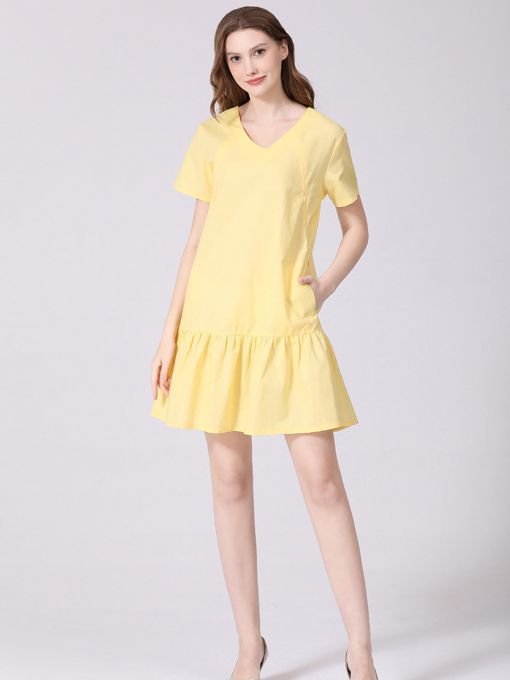 Pregnant Women Plus Size Dress Casual Short Sleeve Cotton And Linen
