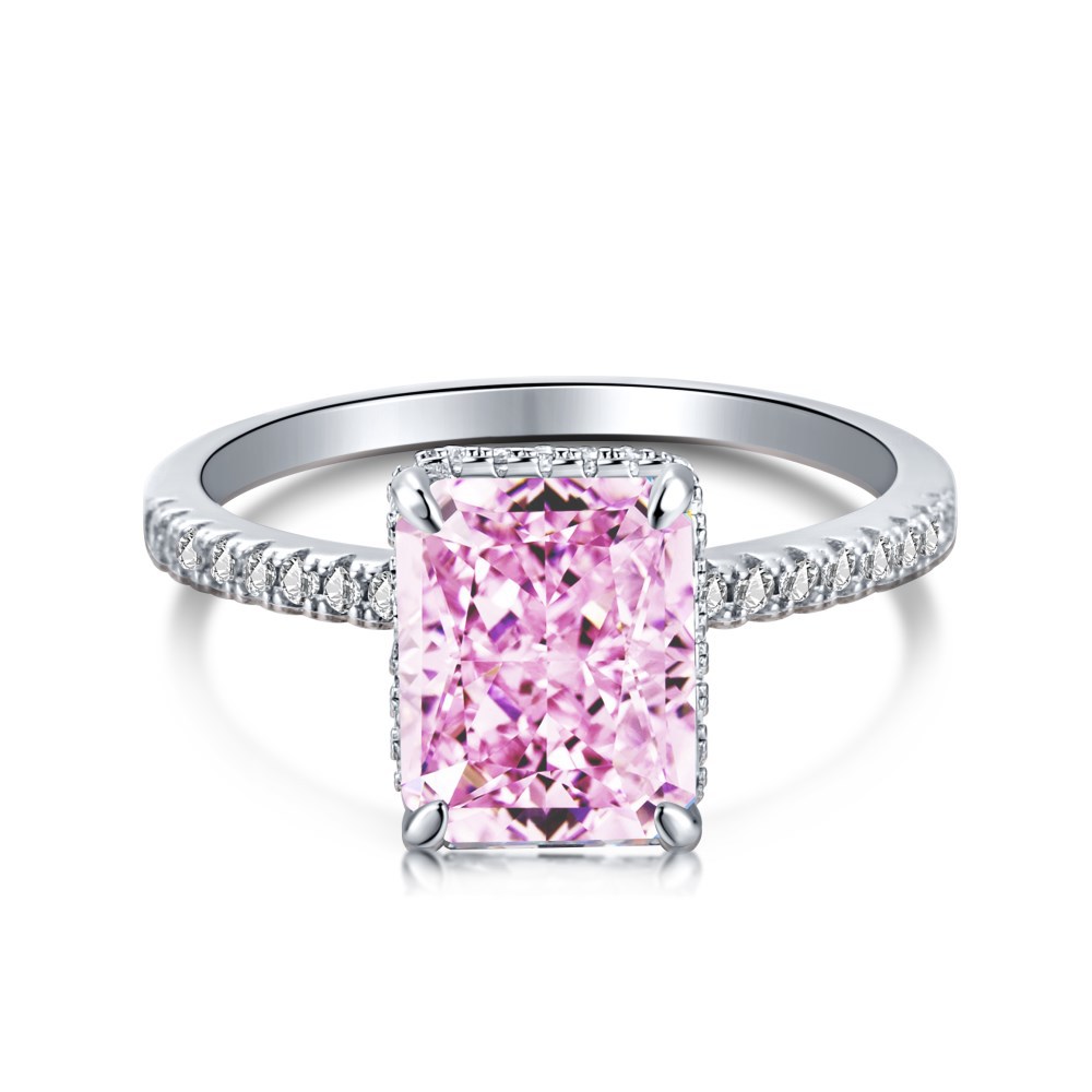 S925 Sterling Silver Ring Hand Set With High Carbon Diamonds