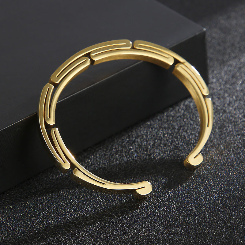 Japanese And Korean Popular Simple And Creative Stainless Steel Men's Bracelet