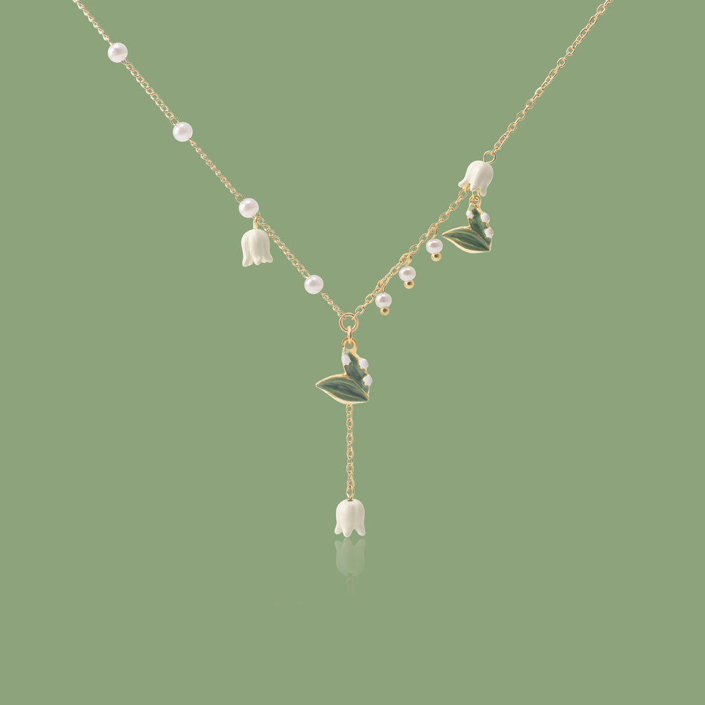 Women's Fashion Temperament Bell Orchid Flower Pendant Necklace