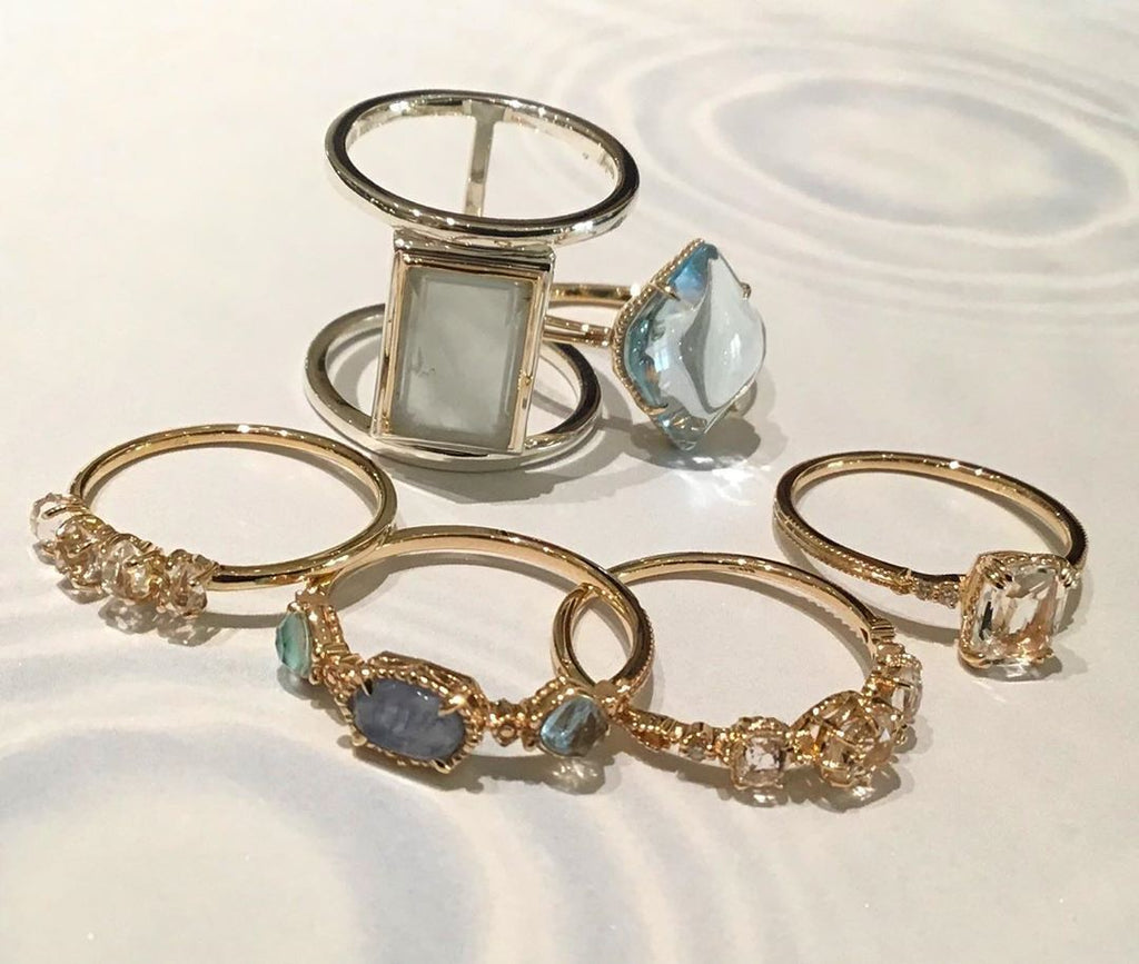 Crystal ring niche simple cold wind