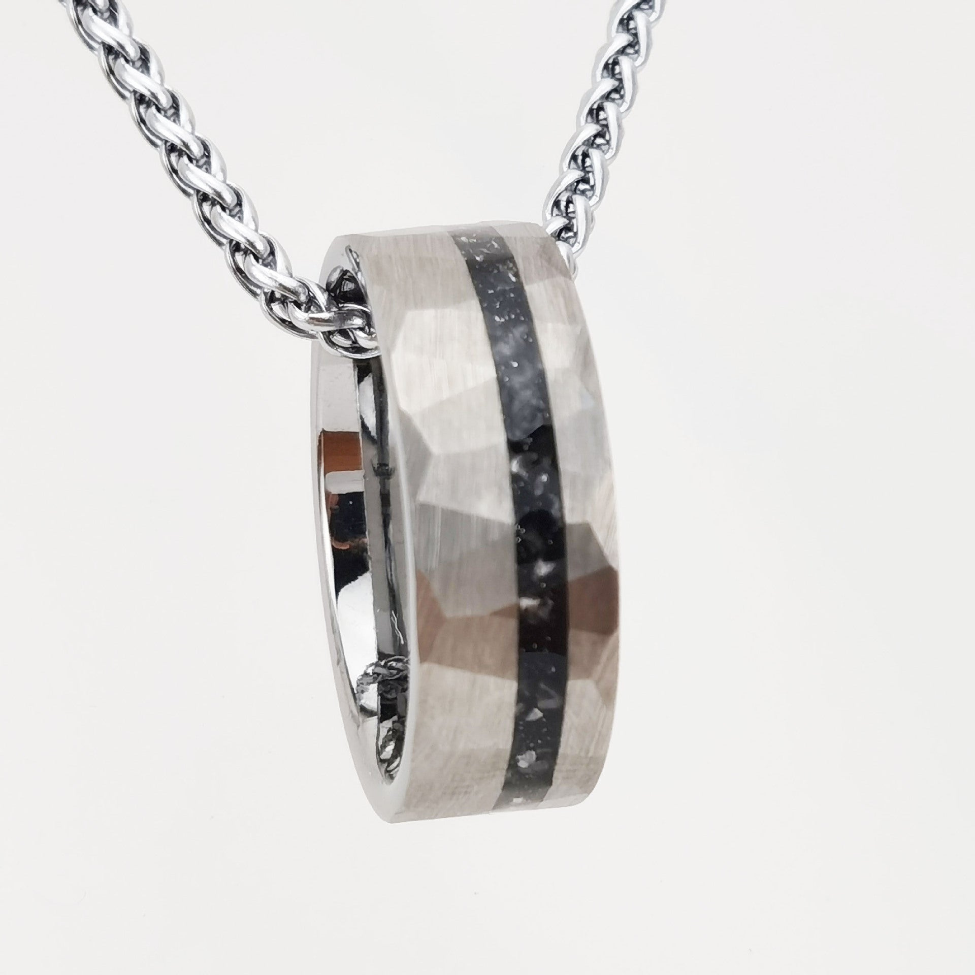 Fashion Flat Steel Tungsten Gold Ring