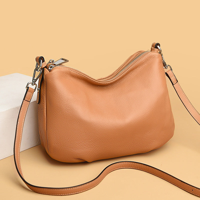 Genuine Leather Women's Bag Large Capacity First Layer Leather One-shoulder Crossbody Bag