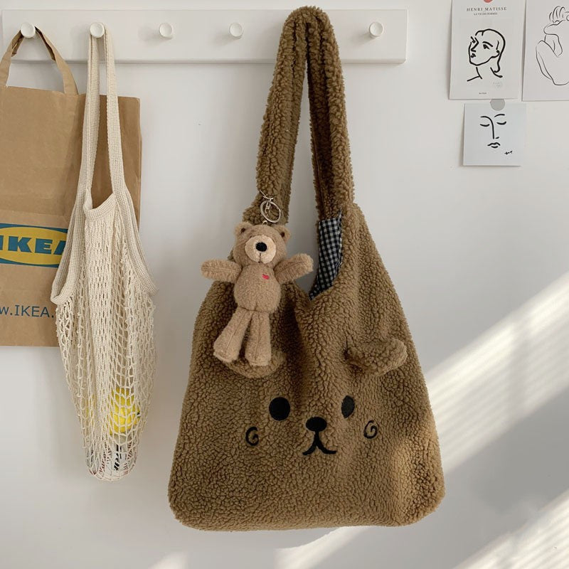 Lambskin like shoulder bag