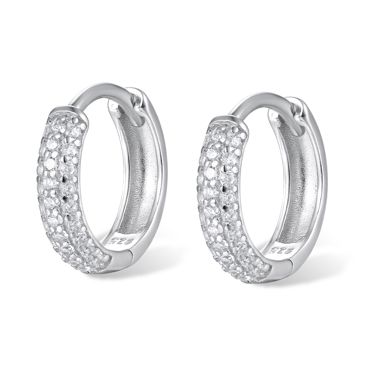 Amy Chunky Paved Hoops Earrings