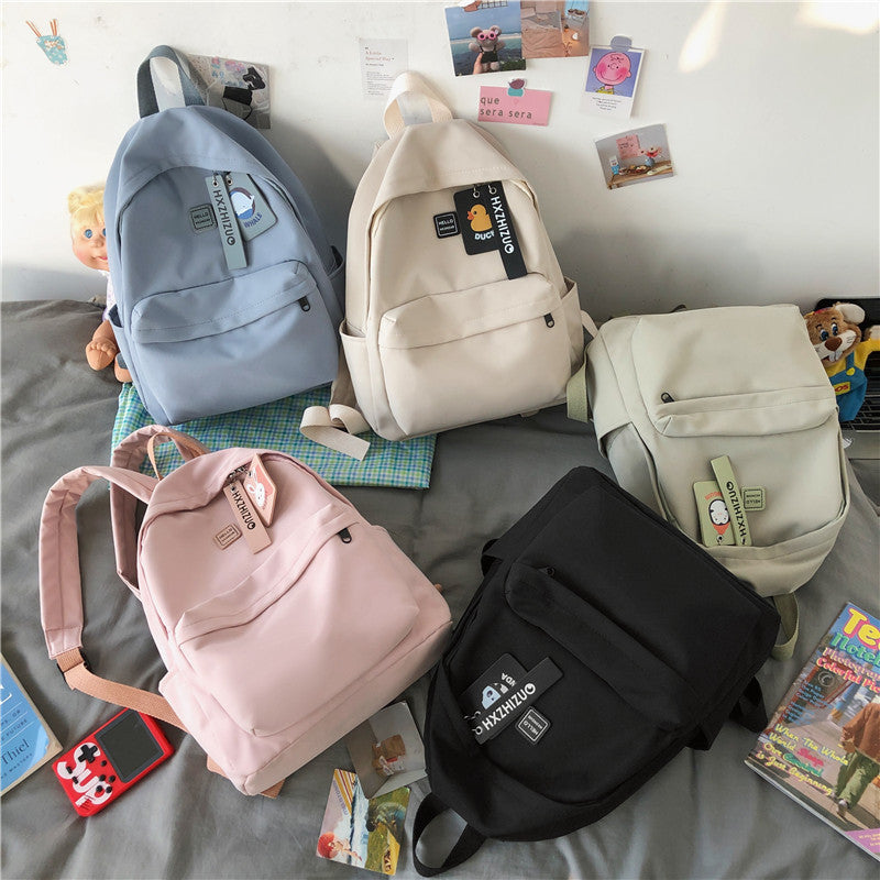 Student Campus Minimalist Nylon Backpack