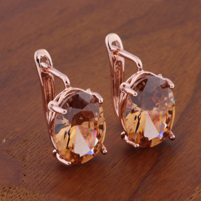 Romantic Retro 1014 Oval European And American Ear Clip