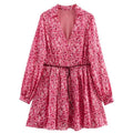 Fashionable Loose Floral Print Short Dress For Women