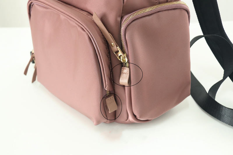 Nylon cloth with cowhide backpack