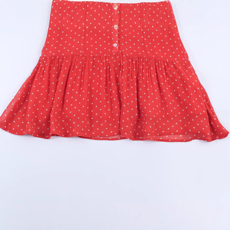 Fashionable Simple Polka-Dot Short Dress For Women