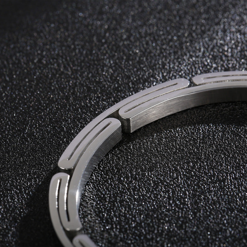 Japanese And Korean Popular Simple And Creative Stainless Steel Men's Bracelet