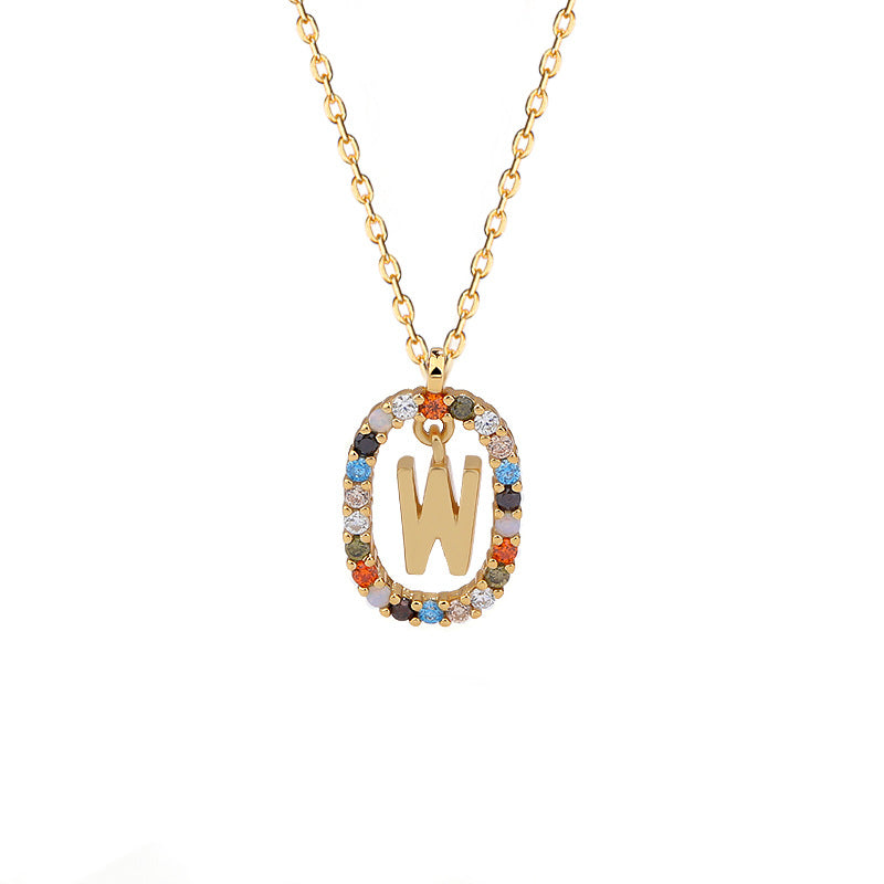 Sterling Silver Letter Necklace Female Niche Design Sense