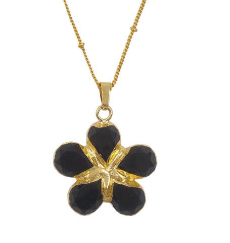 Womens 18k Gold-plated Flower Pendant Necklace With A Delicate Chain