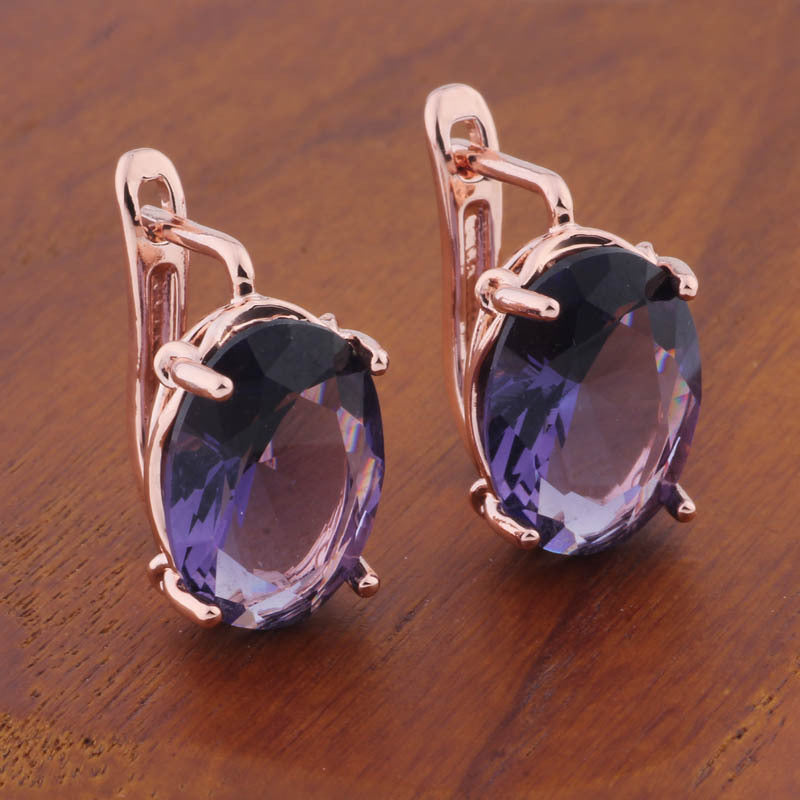 Romantic Retro 1014 Oval European And American Ear Clip