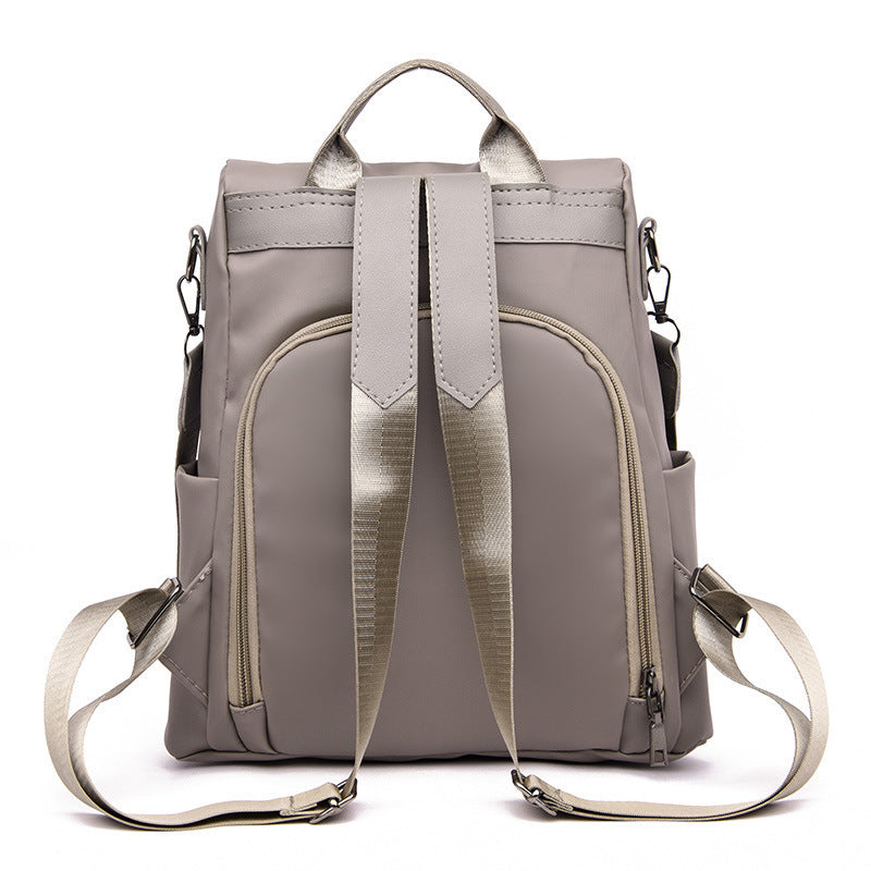 Pure Color Nylon Anti-Theft Multi-Functional Travel Backpack
