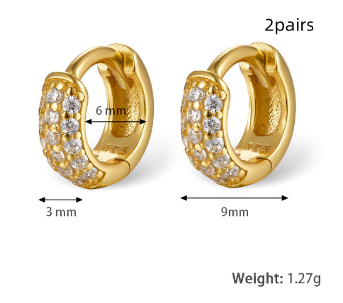 Amy Chunky Paved Hoops Earrings