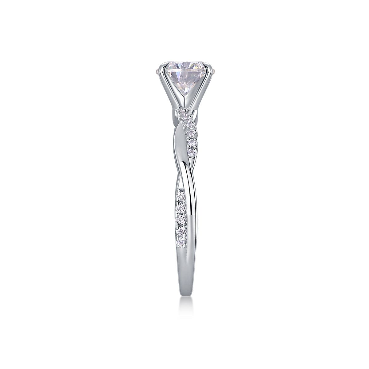 Looking Forward To Your Return - A 1-carat Top-quality Moissanite S925 Silver Platinum-plated Diamond Wedding Ring. The Ring Can Be Inspected With A Diamond Pen