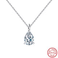 S925 Sterling Silver Drop-shaped Zircon Necklace