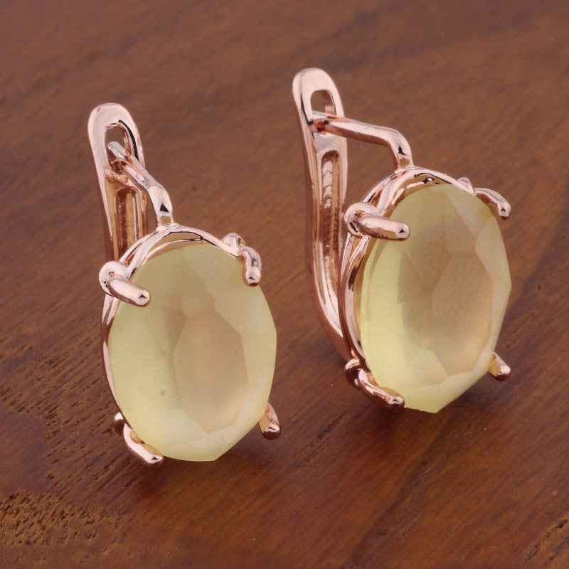Romantic Retro 1014 Oval European And American Ear Clip