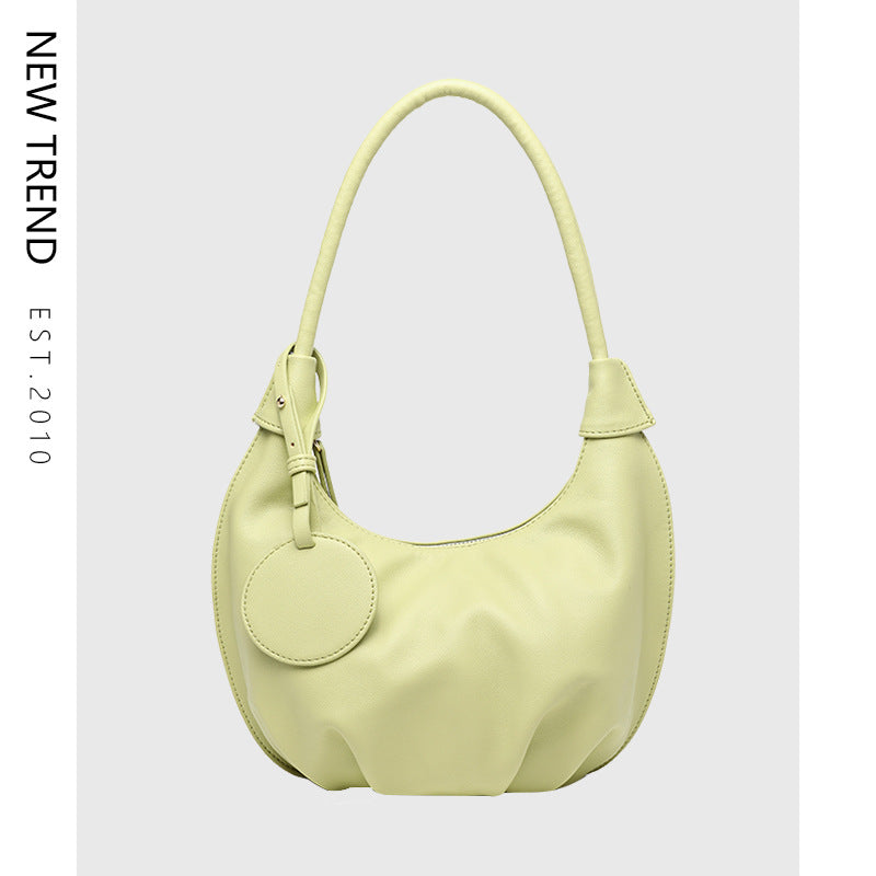 Portable Underarm Bag Leisure Soft Leather Versatile Shoulder Dumpling Bag