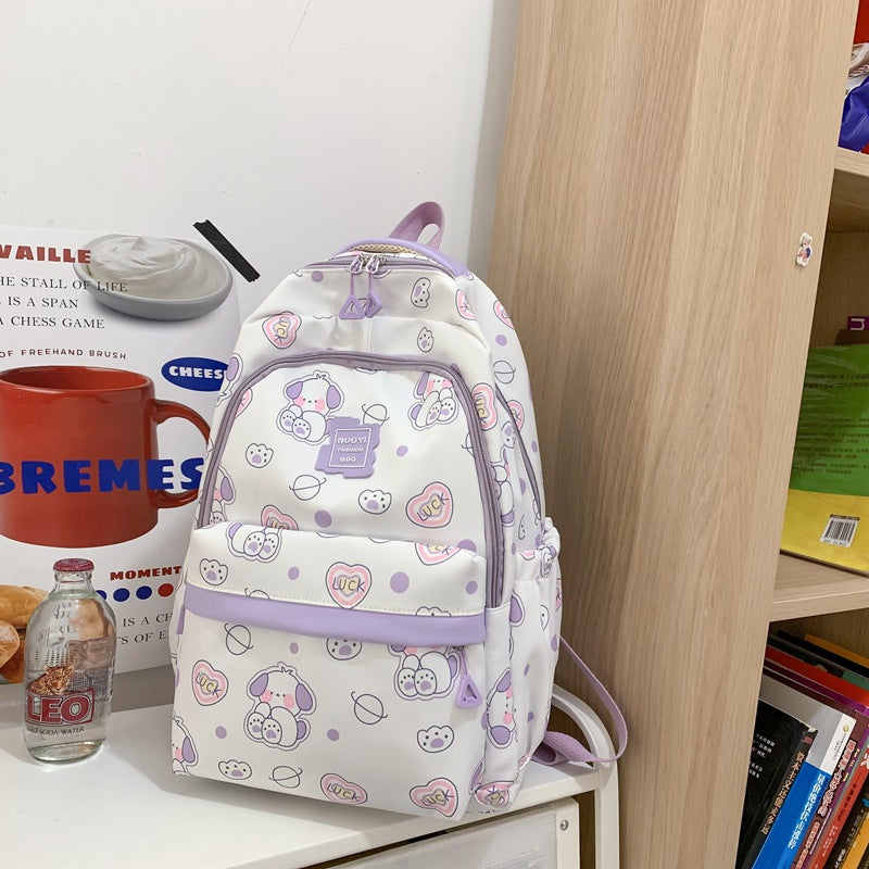 Cute Schoolbag Girl Cartoon Girl Hit Color