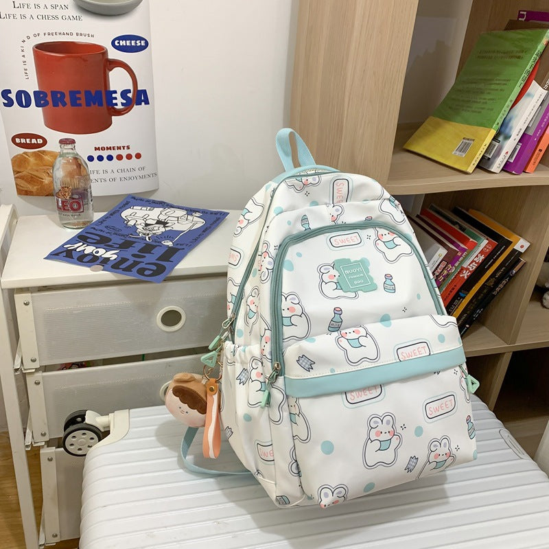 Cute Schoolbag Girl Cartoon Girl Hit Color