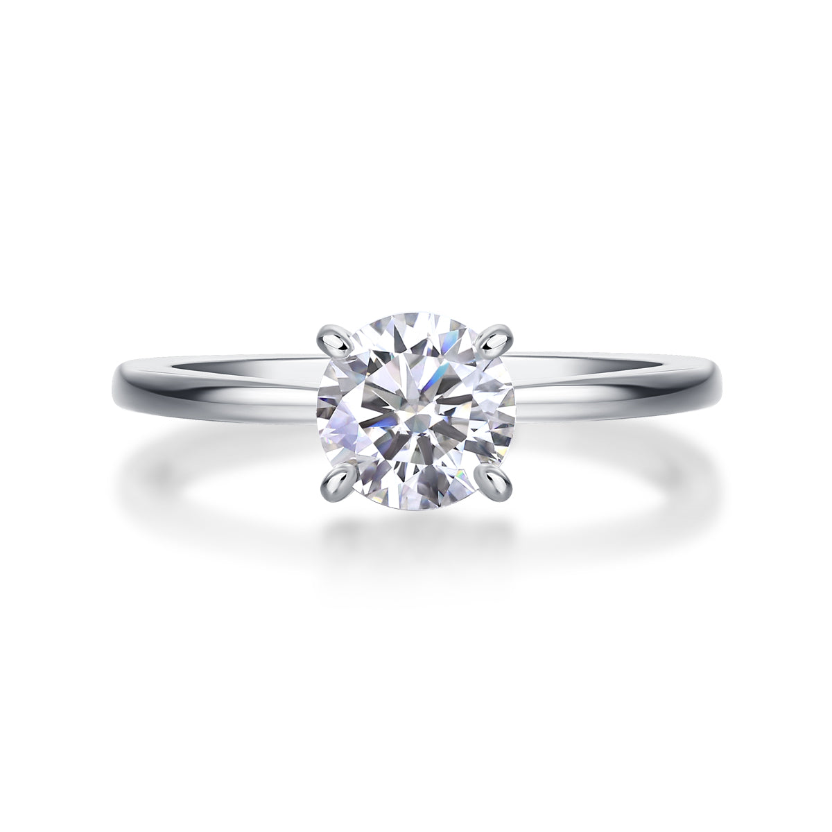 Oath - Set With 1-2 Carat Top-quality Moissanite S925 Silver And Platinum-plated Diamond Wedding Ring. The Ring Can Be Tested With A Diamond Pen. Gold Rose Gold