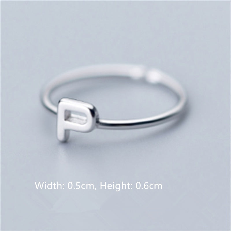 Women's Korean Style Literary Letter Ring